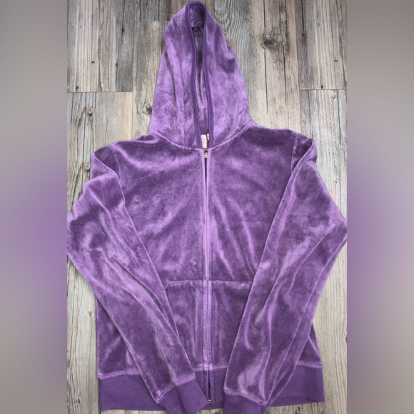 Juicy Couture Plush Purple Hooded Jacket XL - Picture 4 of 5